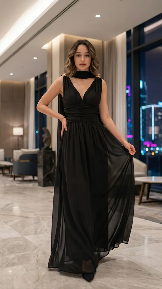 LEVANTE Şallı Maxi Elbise 